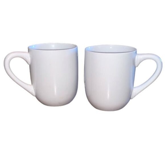 Set Of 4 Mainstays White Ceramic Coffee Mugs 10 Oz - Made In China - Picture 3 of 8